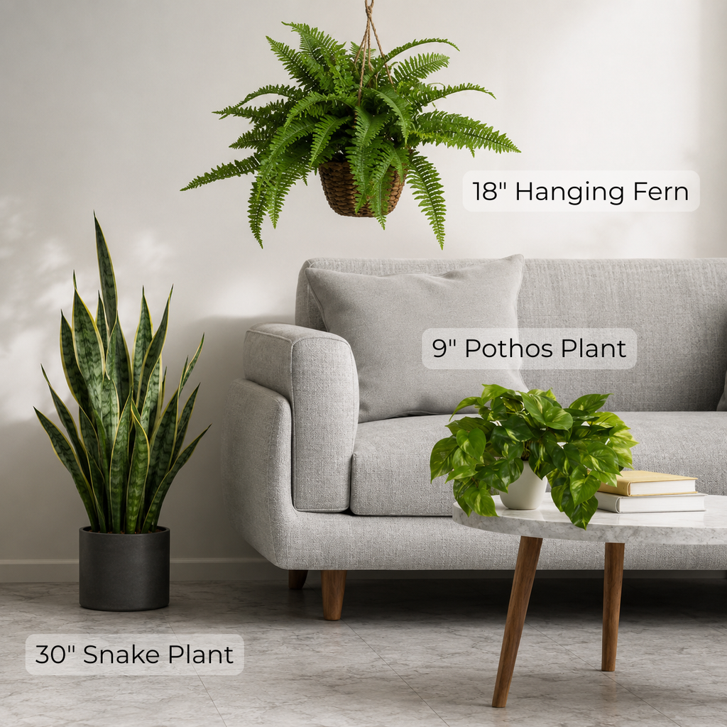 Effortless Houseplant Trio Bundle - Realistic Faux