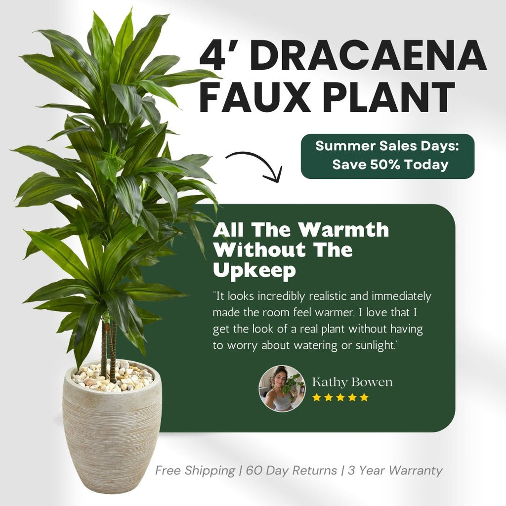 4' Dracaena Plant - Realistic Faux - TidyPlant