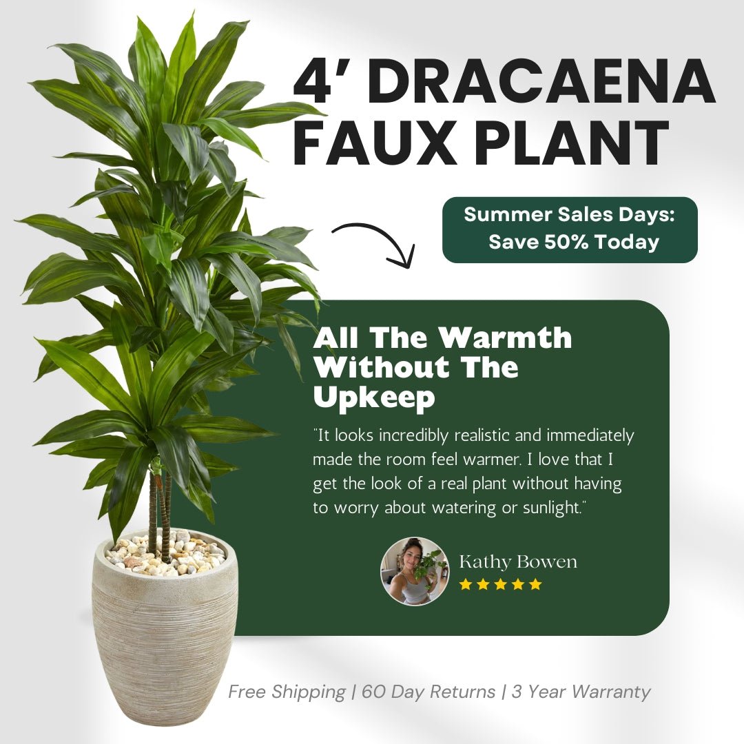 4' Dracaena Plant - Realistic Faux - TidyPlant