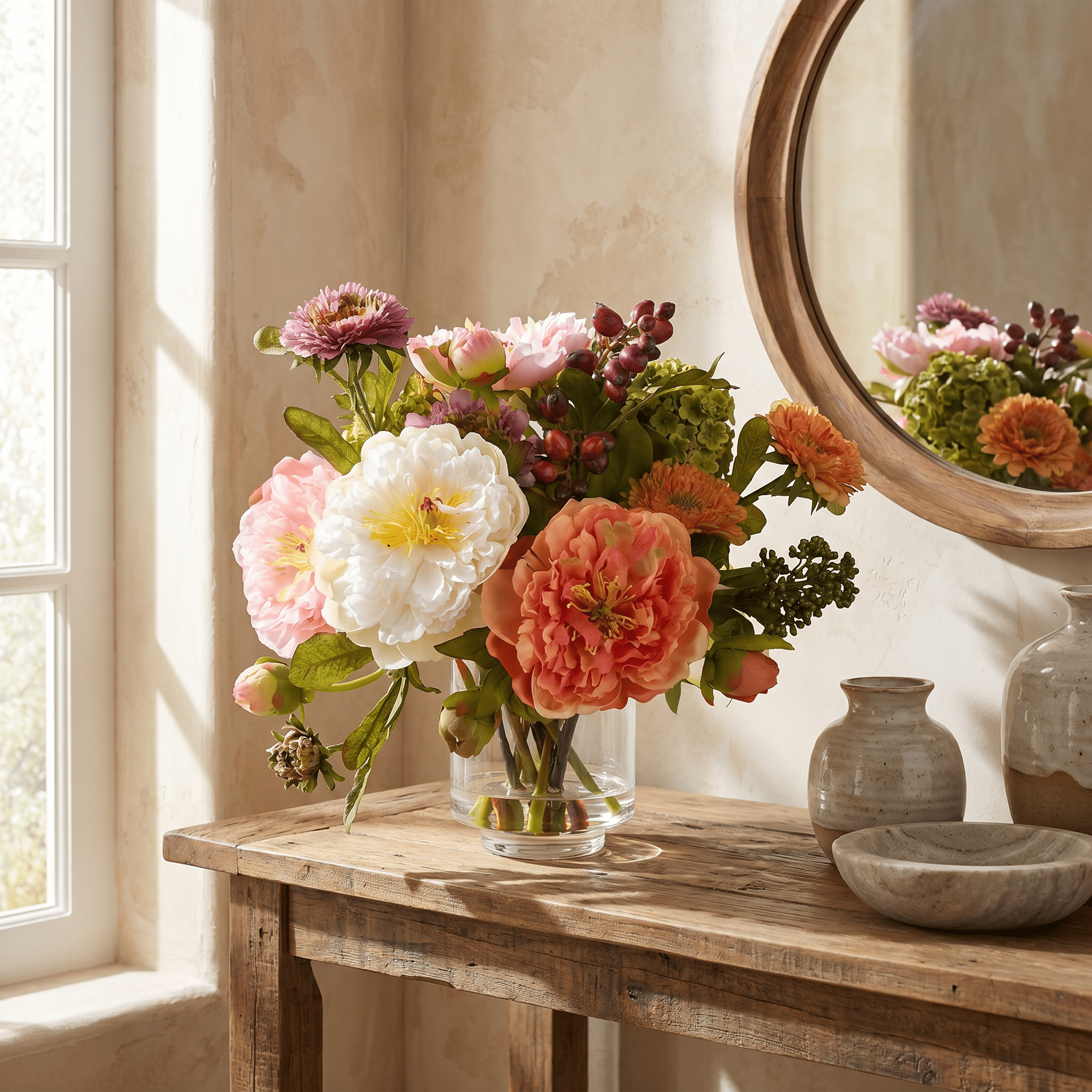 Open Peony Blooms Arrangement - TidyPlant