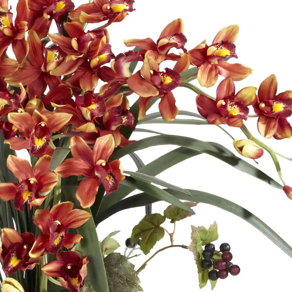 Red Cymbidium Orchid Arrangement - TidyPlant