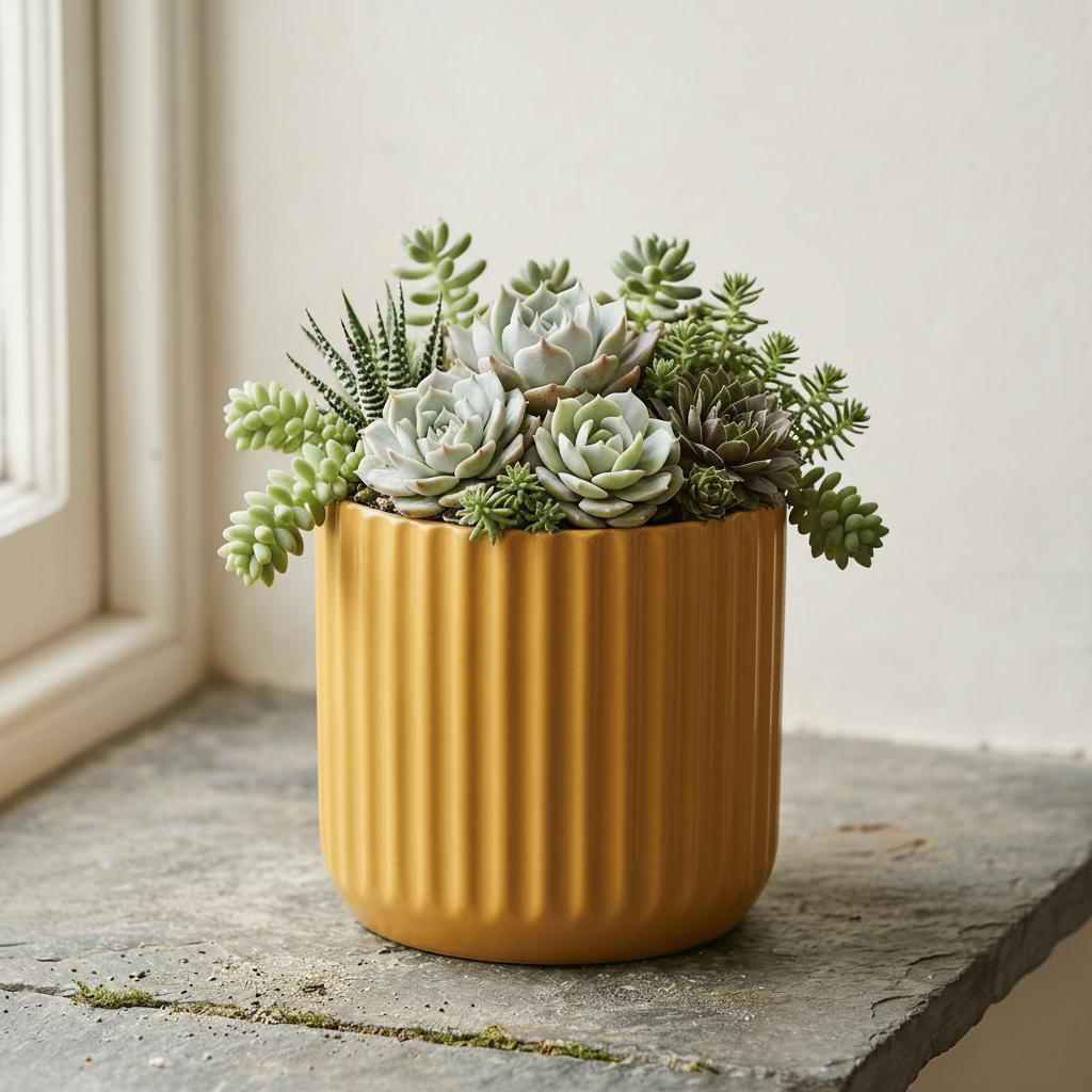 The Flint 6.75" in Ochre - TidyPlant: Living Arrangements